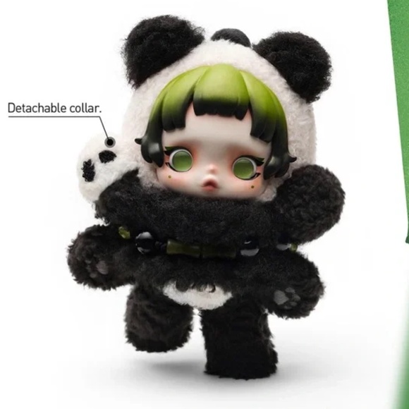 Skullpanda / Lazy Panda - Pop Mart plush doll pendant - New - Picture 1 of 7